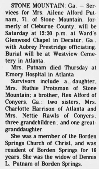 Obituary for Putnam Putnam (Aged 71) - 